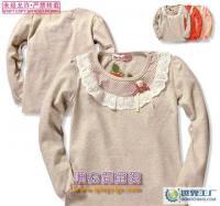 品質(zhì)童裝新選擇 MS8001美樂果圓領(lǐng)長袖羊毛拉架童裝T恤